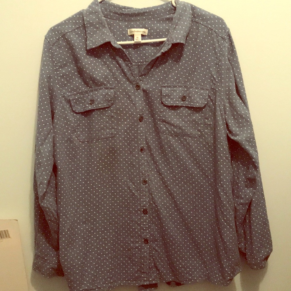 Women’s button up polka dot top